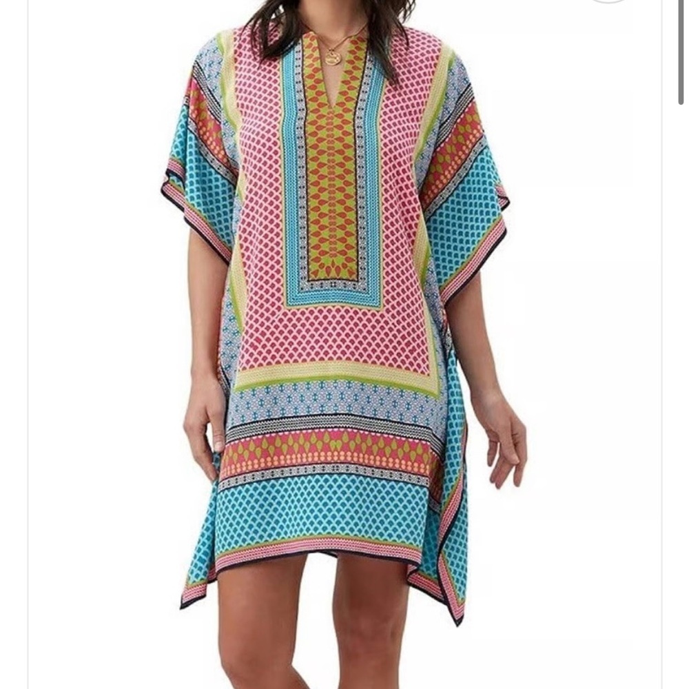 NWT Trina Turk Theodora Caftan Dress, Color Ocotillo Geo Multi, Medium/Large